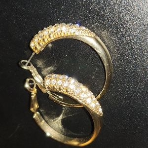 Gold & Diamond Hoops Plated